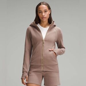 Lululemon Scuba Full Zip Hoodie Taupetastic With Gold Zipper